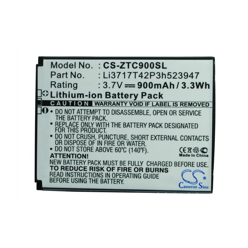 Li-ion Battery Fits Telstra, C90, Zte, C90 3.7v, 900mah Communications Cameron Sino Technology Limited (Suspended)