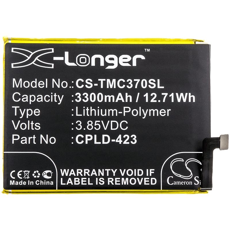 Li-Polymer Battery fits T-mobile, c3701a, revvl plus 3.85V, 3300mAh Mobile & SmartPhone Cameron Sino Technology Limited