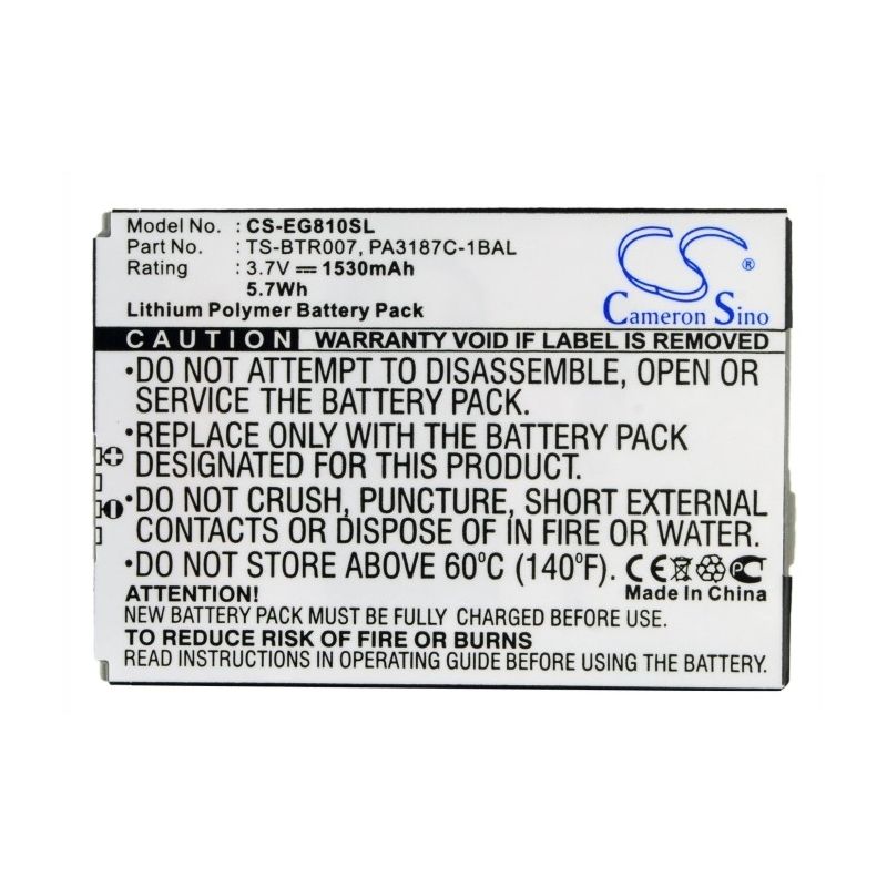 Li-Polymer Battery fits Toshiba, portege g810 3.7V, 1530mAh Communications Cameron Sino Technology Limited (Suspended)
