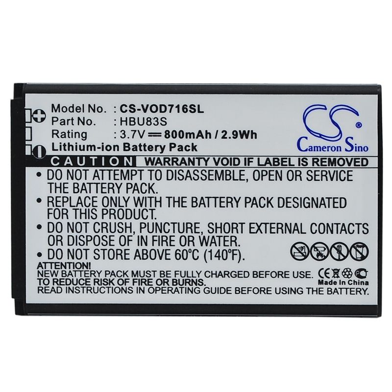 Li-ion Battery fits Vodafone,715,716 3.7V, 800mAh Mobile & SmartPhone Cameron Sino Technology Limited