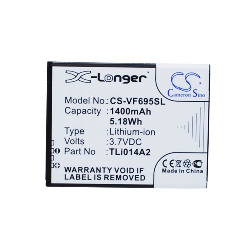 Li-ion Battery fits Vodafone, 785 tipo, smart 4 mini, smart first 6 3.7V, 1400mAh Mobile & SmartPhone Cameron Sino Technology Limited