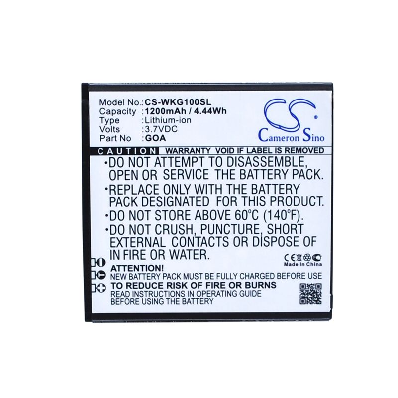 Li-ion Battery fits Wiko,9662, goa, sunny 3.7V, 1200mAh Mobile & SmartPhone Cameron Sino Technology Limited