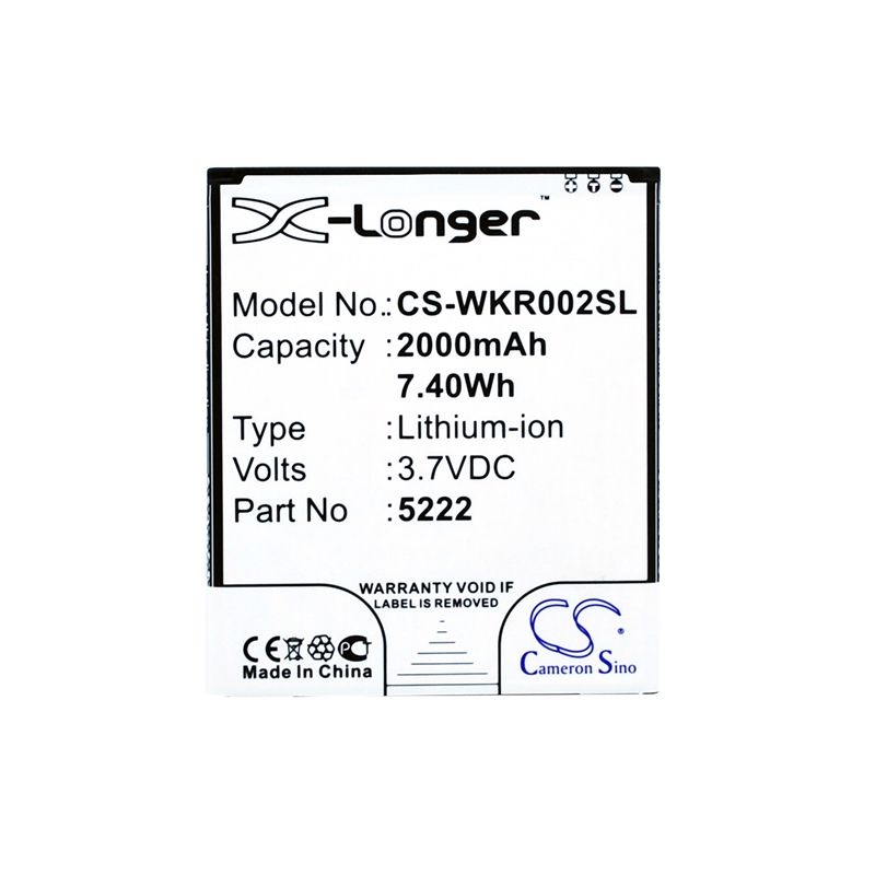 Li-ion Battery fits Wiko,9669, freddy, rainbow jam 3.7V, 2000mAh Mobile & SmartPhone Cameron Sino Technology Limited