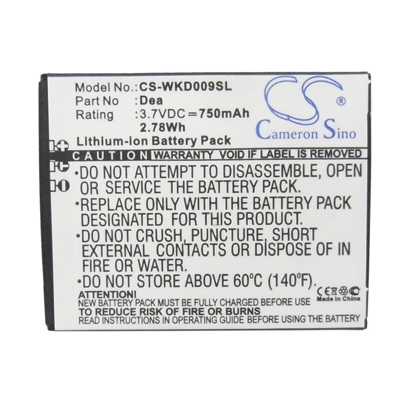 Li-ion Battery fits Wiko, dea 3.7V, 750mAh Mobile & SmartPhone Cameron Sino Technology Limited