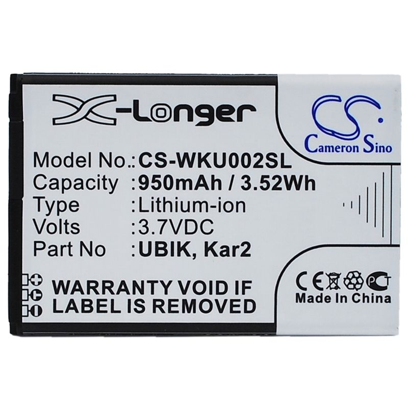 Li-ion Battery fits Wiko, dolfy, kar 2, kar2 3.7V, 950mAh Communications Cameron Sino Technology Limited (Suspended)