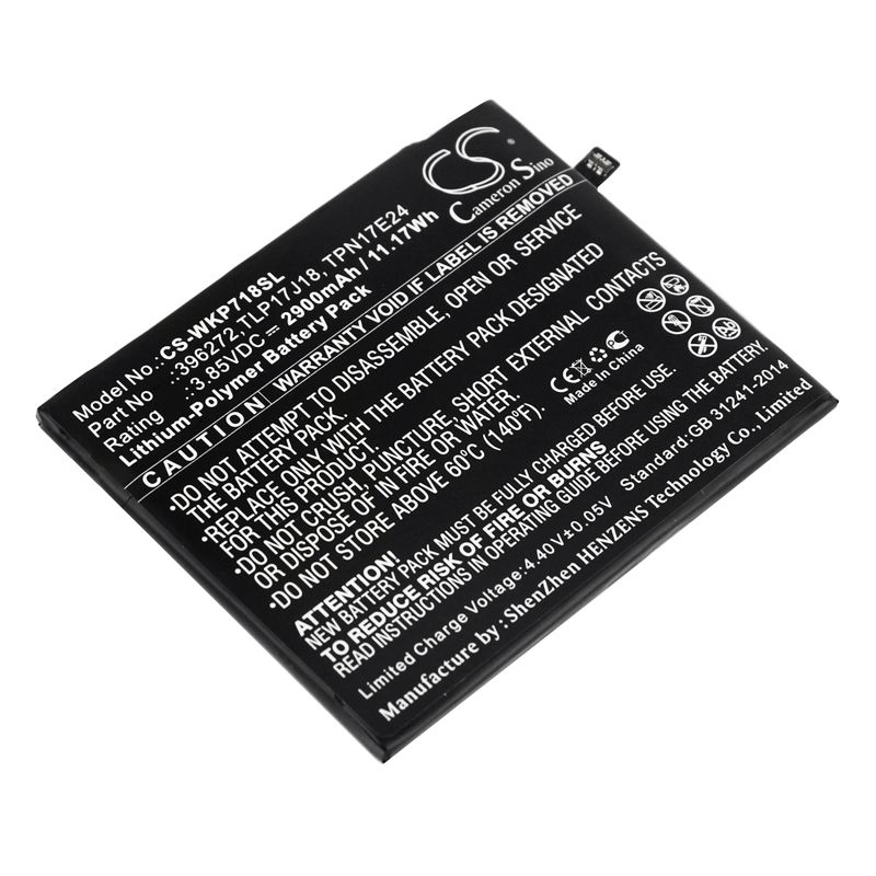 Li-Polymer Battery fits Wiko, upulse, upulse lite, view prime 3.85V, 2900mAh Mobile & SmartPhone Cameron Sino Technology Limited