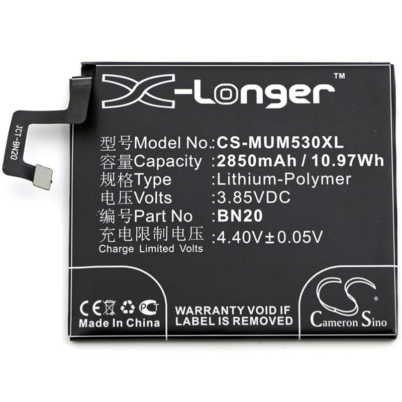 Li-Polymer Battery fits Xiaomi, 5c (china version), meri (china version), mi 5c (china version) 3.85V, 2850mAh Communications Cameron Sino Technology Limited (Suspended)