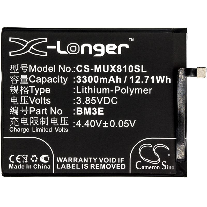 Li-Polymer Battery fits Xiaomi, dipper, m1803e1a, m1803e1c 3.85V, 3300mAh Mobile & SmartPhone Cameron Sino Technology Limited