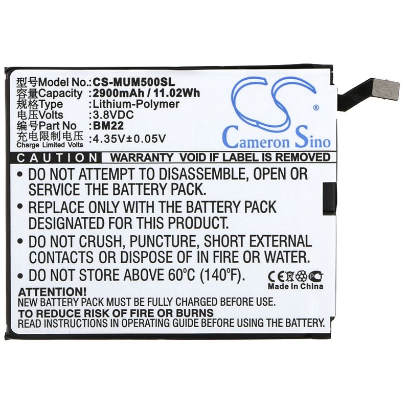 Li-polymer Battery Fits Xiaomi, Gemini, Mi5, Mi5 Gold Edition 3.8v, 2900mah Mobile & SmartPhone Cameron Sino Technology Limited