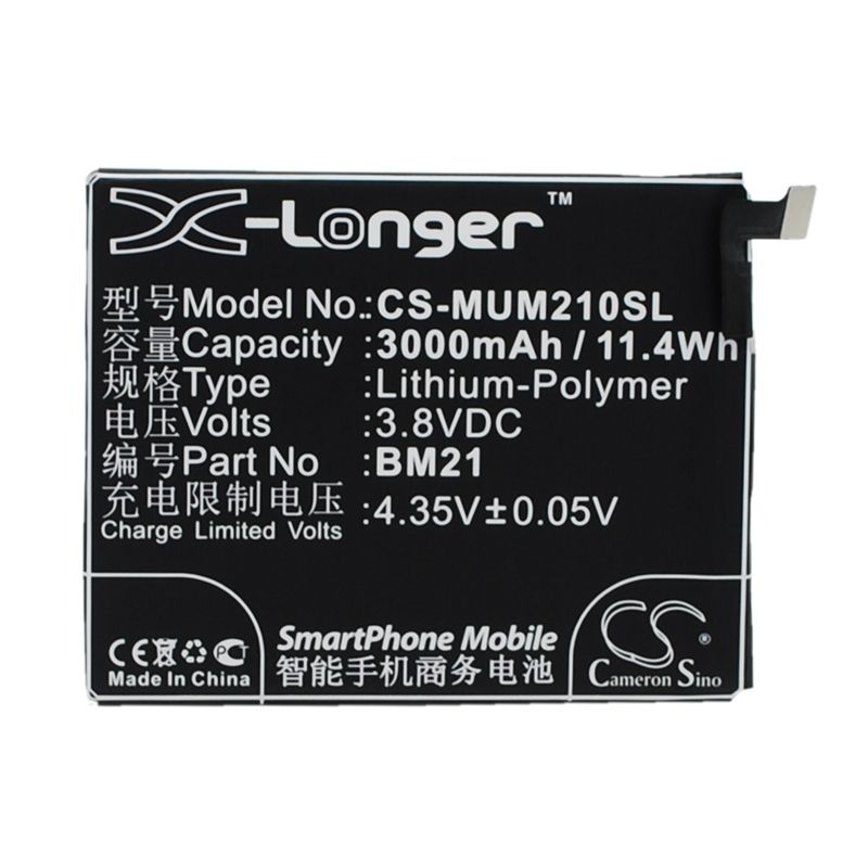 Li-polymer Battery Fits Xiaomi, Libra, Mi Note 3.8v, 3000mah Mobile & SmartPhone Cameron Sino Technology Limited