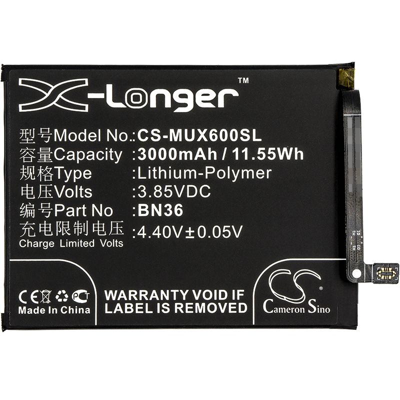 Li-polymer Battery Fits Xiaomi, M1804d2sc, M1804d2se, M1804d2sg 3.85v, 3000mah Mobile & SmartPhone Cameron Sino Technology Limited