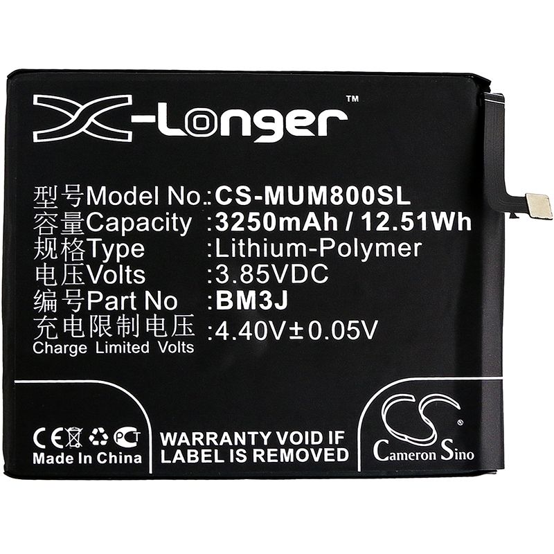 Li-Polymer Battery fits Xiaomi, m1808d2tc, m1808d2te, m1808d2tg 3.85V, 3250mAh Mobile & SmartPhone Cameron Sino Technology Limited
