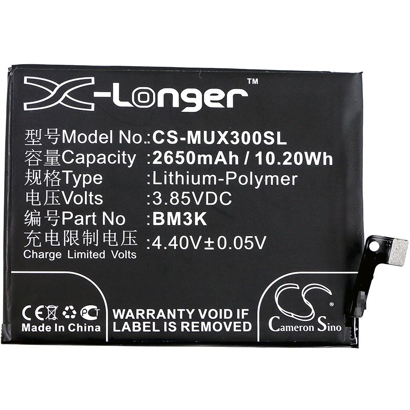 Li-Polymer Battery fits Xiaomi, m1810e5a, m1810e5c, m1810e5e 3.85V, 2650mAh Mobile & SmartPhone Cameron Sino Technology Limited