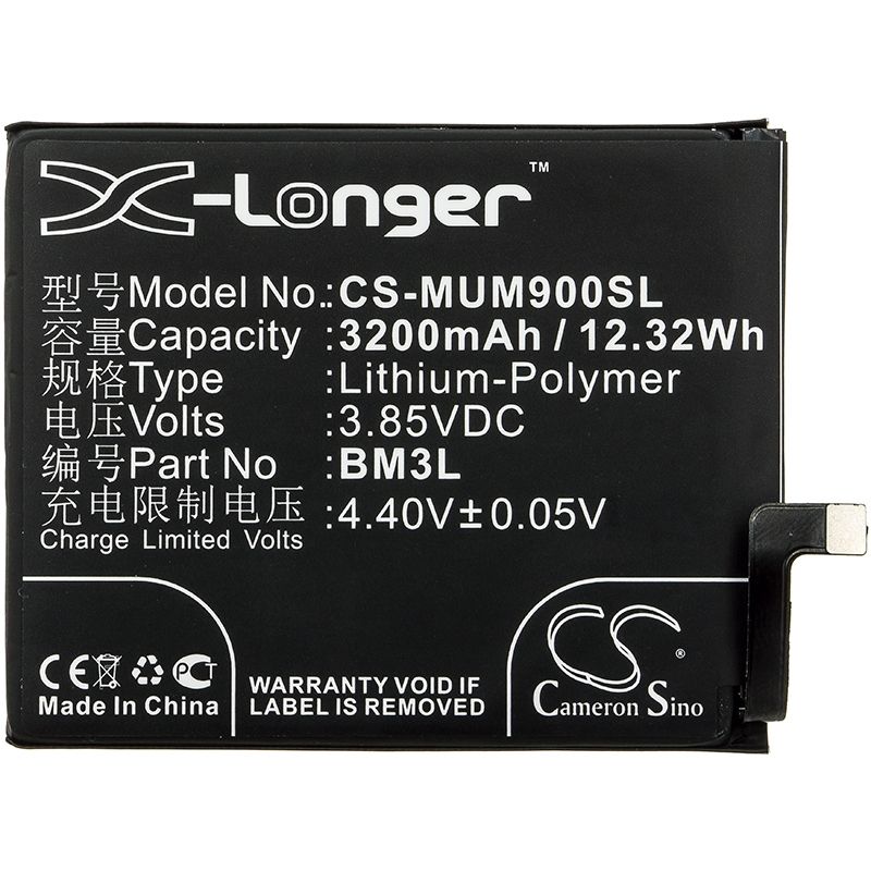 Li-Polymer Battery fits Xiaomi, m1902f1a, m1902f1g, m1902f1t 3.85V, 3200mAh Mobile & SmartPhone Cameron Sino Technology Limited