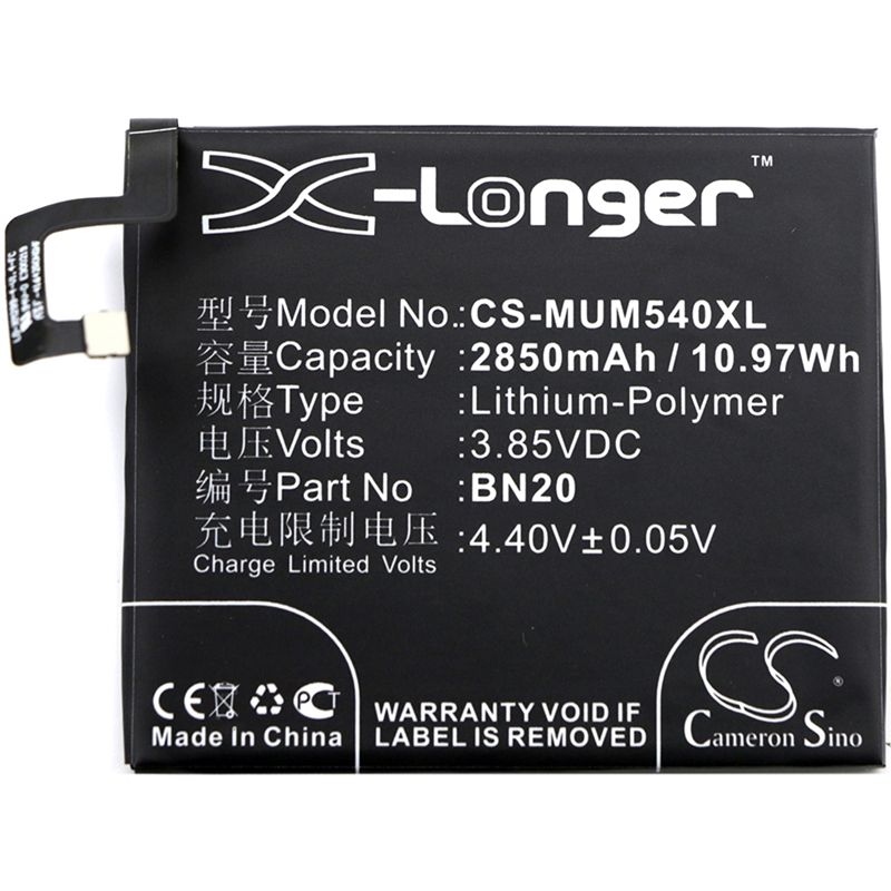 Li-Polymer Battery fits Xiaomi, meri, mi 5c, mi 5c dual sim td-lte 3.85V, 2850mAh Mobile & SmartPhone Cameron Sino Technology Limited
