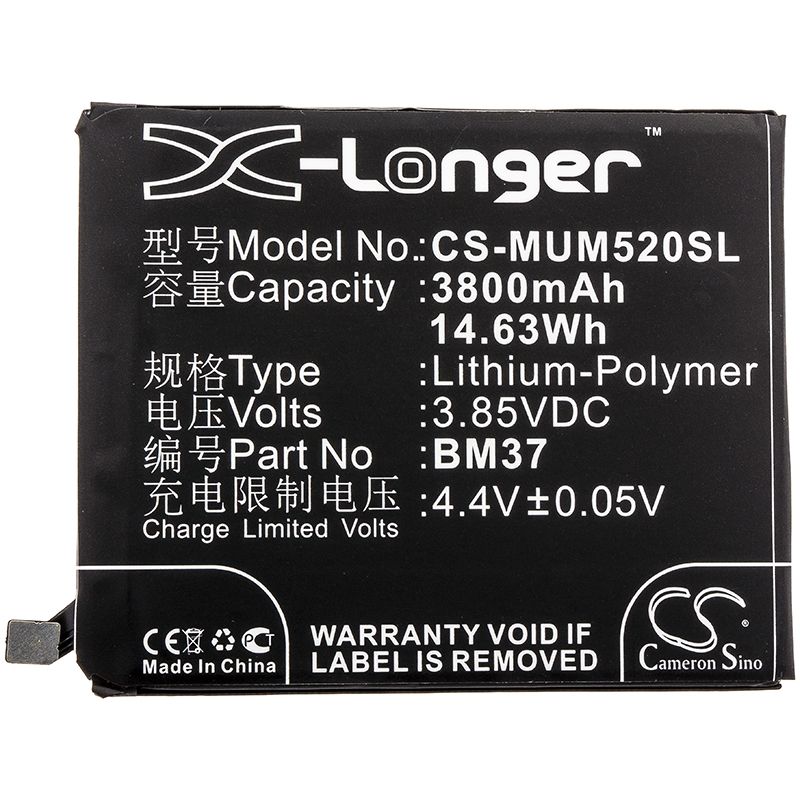 Li-polymer Battery Fits Xiaomi, Mi 5s Plus (international Version), Mi 5s Plus Premium Edition (international Version) 3.85v, 38 Mobile & SmartPhone Cameron Sino Technology Limited