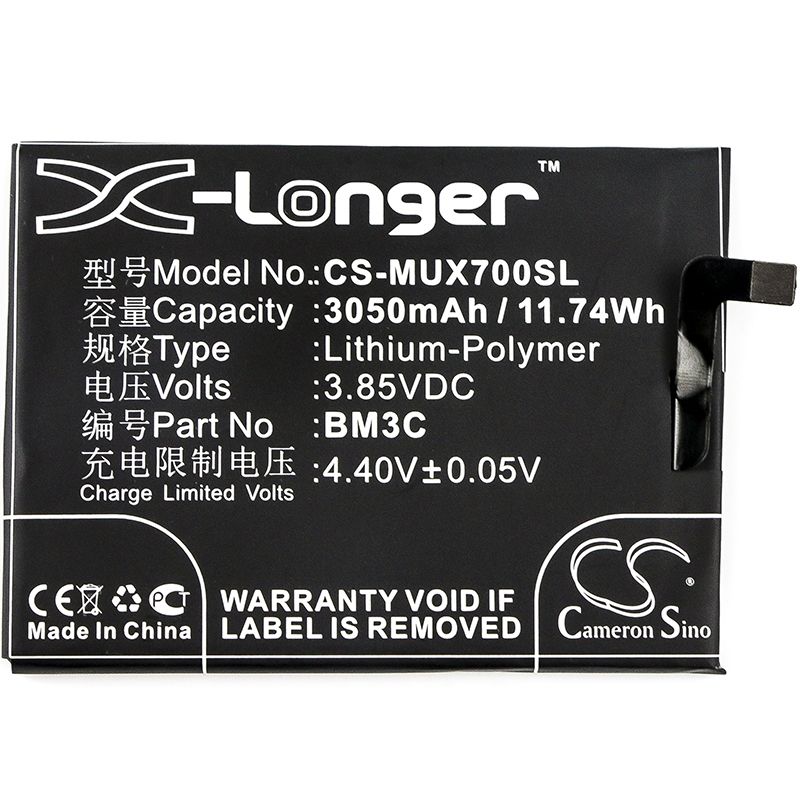 Li-Polymer Battery fits Xiaomi, mi 7 3.85V, 3050mAh Mobile & SmartPhone Cameron Sino Technology Limited
