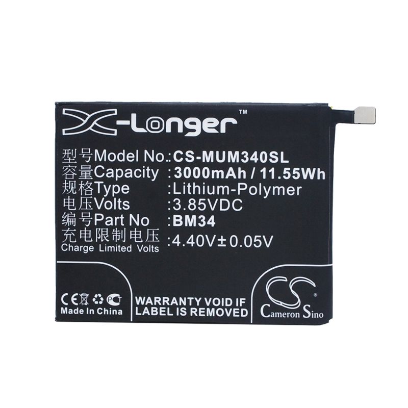 Li-polymer Battery Fits Xiaomi, Mi Note Pro 3.85v, 3000mah Mobile & SmartPhone Cameron Sino Technology Limited