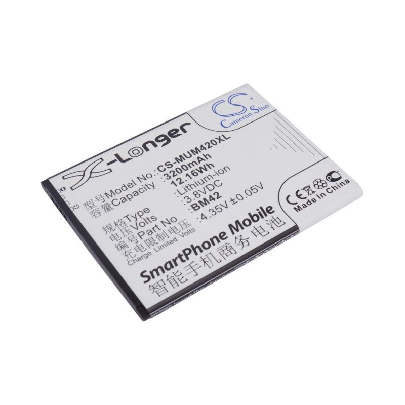 Li-ion Battery fits Xiaomi, note 3.8V, 3200mAh Mobile & SmartPhone Cameron Sino Technology Limited