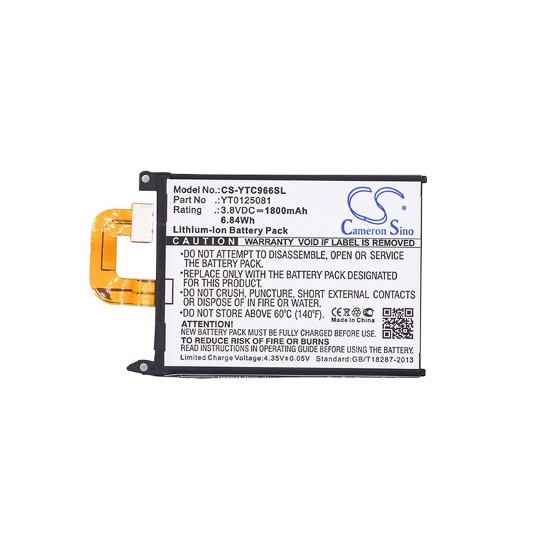 Li-ion Battery Fits Yotaphone, C9660 3.8v, 1800mah Mobile & SmartPhone Cameron Sino Technology Limited