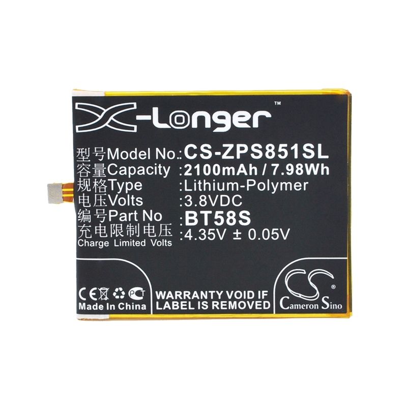 Li-Polymer Battery fits Zopo,8510, zp1000 3.8V, 2100mAh Communications Cameron Sino Technology Limited (Suspended)