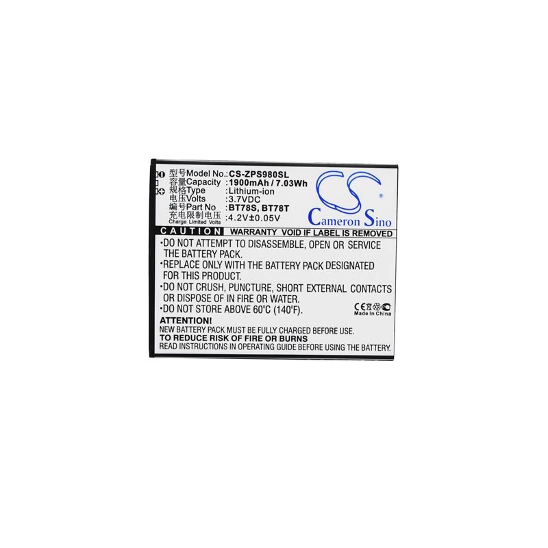 Li-ion Battery fits Zopo,9515, c2, c2a 3.7V, 1900mAh Mobile & SmartPhone Cameron Sino Technology Limited