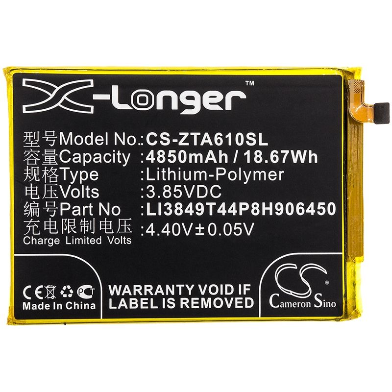 Li-Polymer Battery fits Zte, a0622, blade a6, blade a6 lite 3.85V, 4850mAh Mobile & SmartPhone Cameron Sino Technology Limited