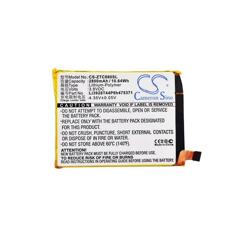 Li-Polymer Battery fits Zte, axon mini, axon mini b2015, blade a1 3.8V, 2800mAh Mobile & SmartPhone Cameron Sino Technology Limited