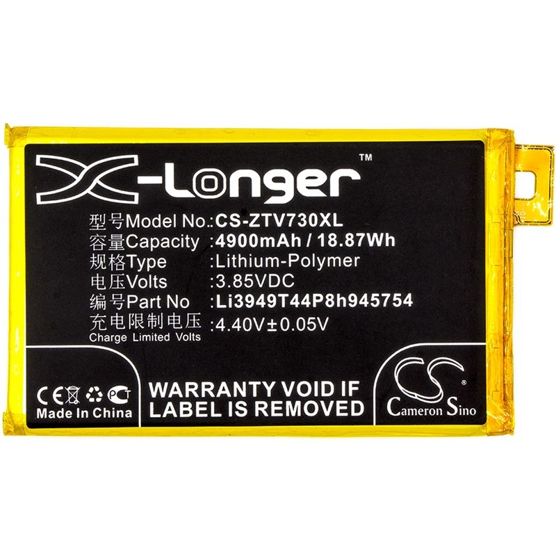 Li-Polymer Battery fits Zte, blade a2 plus, blade a2 plus dual sim td-lte, bv0720 3.85V, 4900mAh Mobile & SmartPhone Cameron Sino Technology Limited