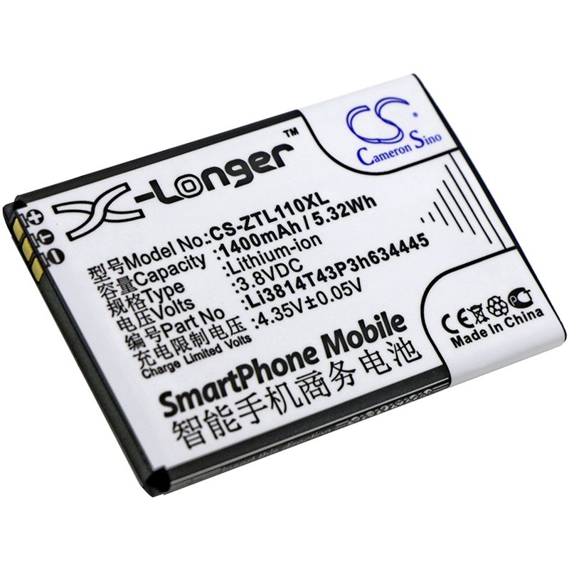 Li-ion Battery fits Zte, blade l110, blade l110 dual sim 3.8V, 1400mAh Mobile & SmartPhone Cameron Sino Technology Limited
