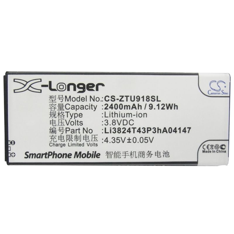 Li-ion Battery fits Zte, blade l3 plus, n9180, n918st 3.8V, 2400mAh Mobile & SmartPhone Cameron Sino Technology Limited