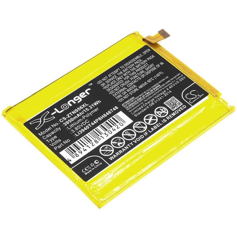 Li-Polymer Battery fits Zte, blade max 3, blade max 3 lte-a, max blue 4g 3.85V, 3950mAh Mobile & SmartPhone Cameron Sino Technology Limited