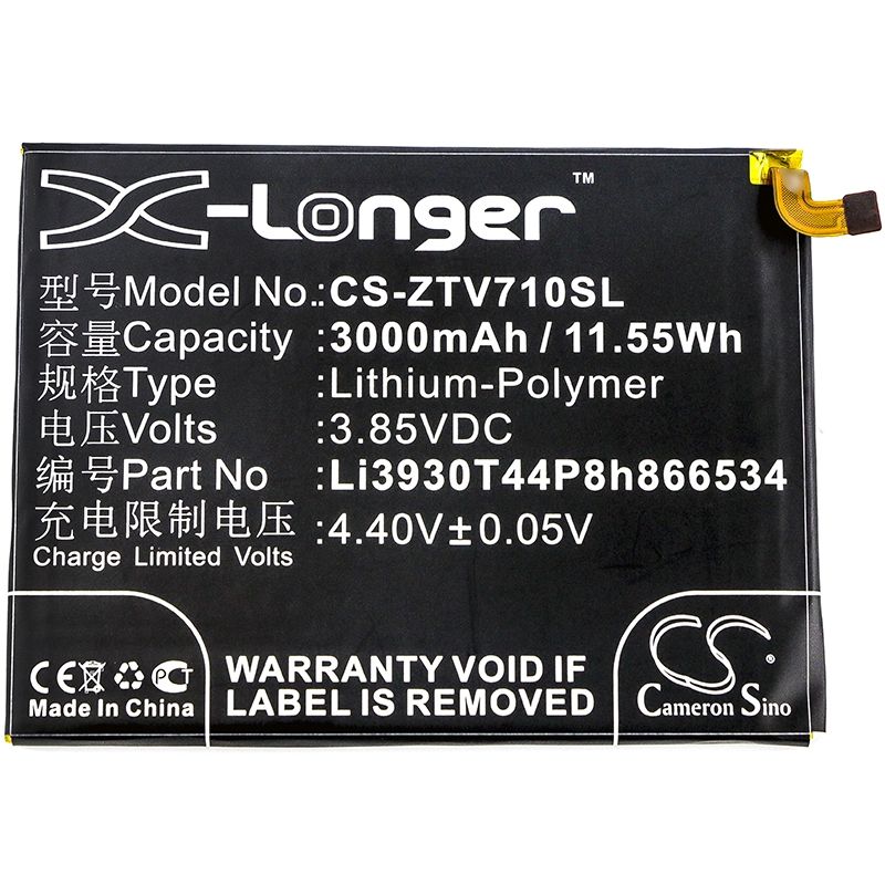 Li-Polymer Battery fits Zte, blade v7 max, blade v7 max dual sim 3.85V, 3000mAh Mobile & SmartPhone Cameron Sino Technology Limited