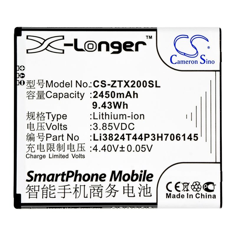 Li-ion Battery fits Zte, grand x 2, grand x2, z850 3.85V, 2450mAh Mobile & SmartPhone Cameron Sino Technology Limited