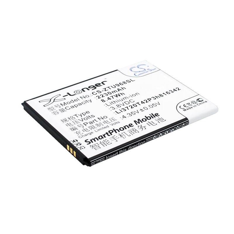 Li-ion Battery fits Zte, n968, q508, q508u 3.8V, 2230mAh Mobile & SmartPhone Cameron Sino Technology Limited