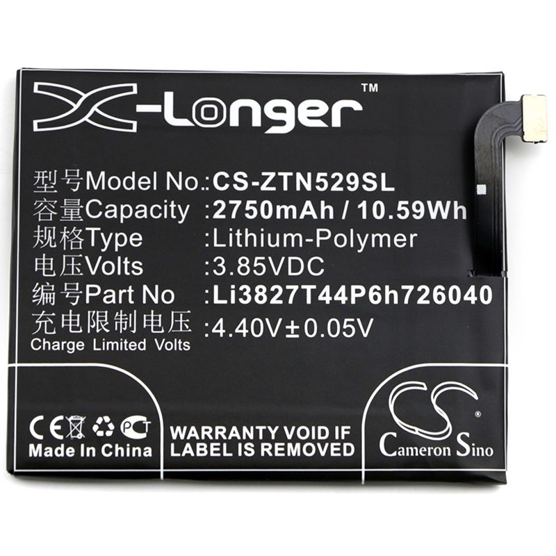 Li-polymer Battery Fits Zte, Nubia Z11 Mini, Nx529, Nx529j 3.85v, 2750mah Mobile & SmartPhone Cameron Sino Technology Limited