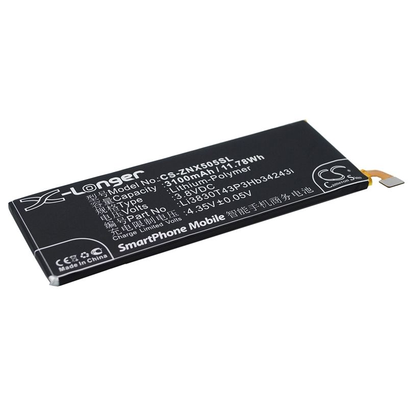 Li-Polymer Battery fits Zte, nubia z7 max, nubia z7 max dual sim, nx505j 3.8V, 3100mAh Mobile & SmartPhone Cameron Sino Technology Limited