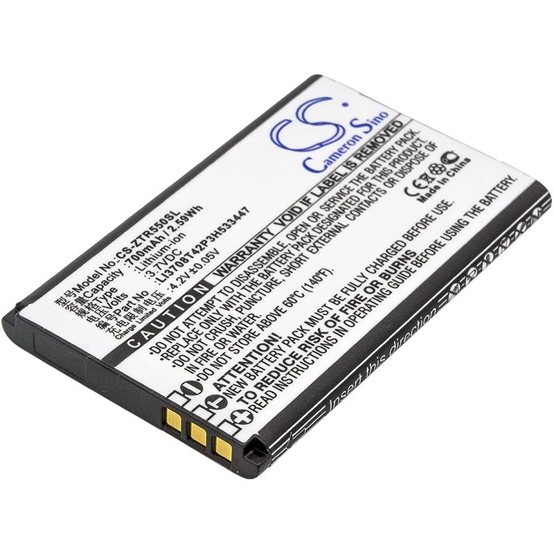 Li-ion Battery fits Zte, r550 3.7V, 700mAh Mobile & SmartPhone Cameron Sino Technology Limited