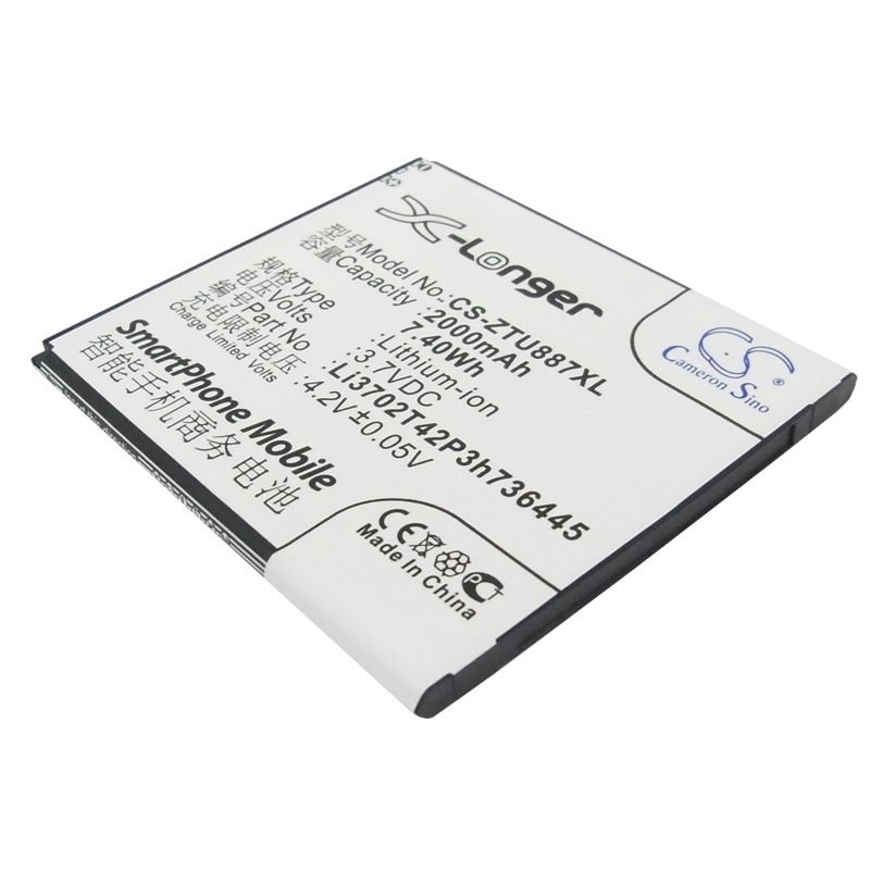 Li-ion Battery fits Zte, u887 3.7V, 2000mAh Communications Cameron Sino Technology Limited (Suspended)