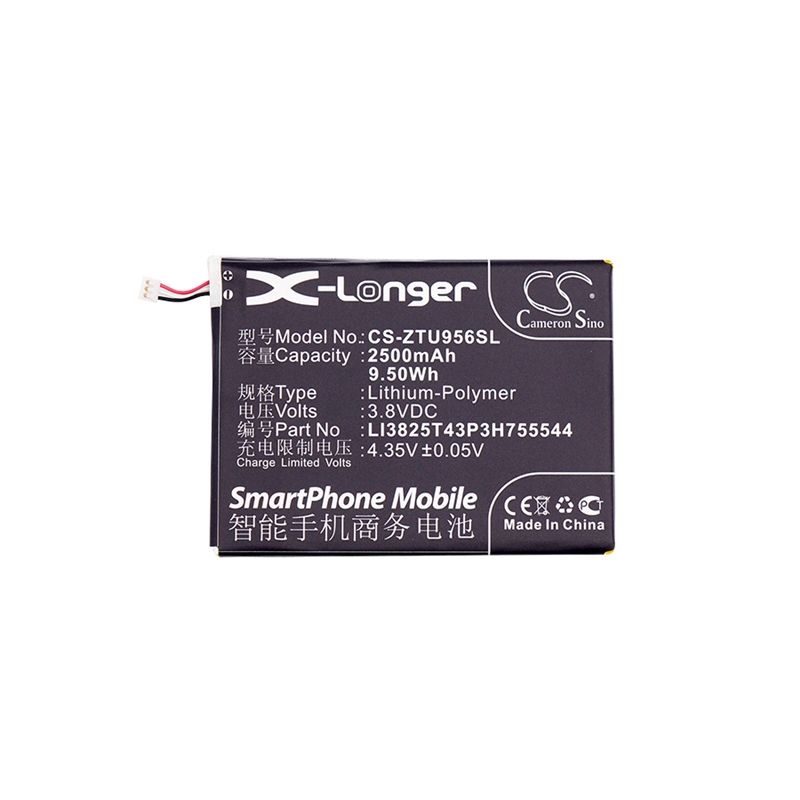 Li-Polymer Battery fits Zte, u956 3.8V, 2500mAh Mobile & SmartPhone Cameron Sino Technology Limited