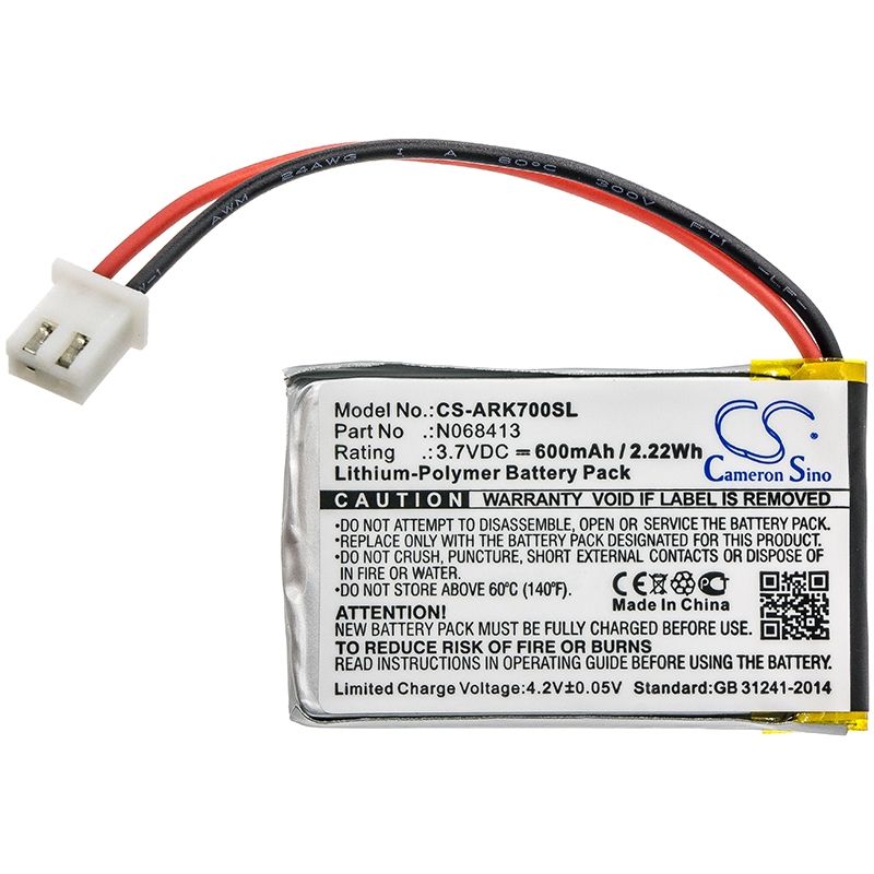 Li-Polymer Battery fits Atrack, Ak7 Gps, Ak7 Gps Tracker 3.7V, 600mAh GPS & Navigator Cameron Sino Technology Limited