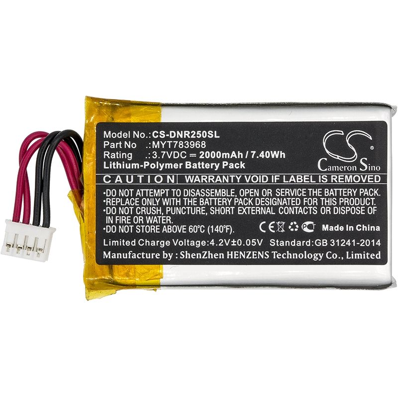 Li-polymer Battery Fits Delorme, Ag-008727-201, Incrh20, Inrch25 3.7v, 2000mah GPS & Navigator Cameron Sino Technology Limited