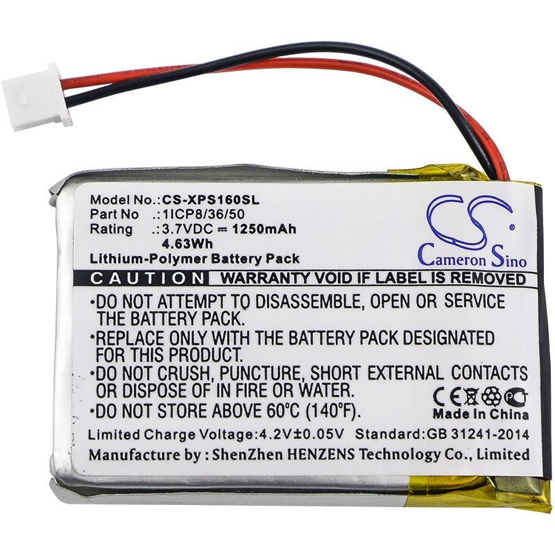 Li-polymer Battery Fits Dual, Xgps160, Xgps160 Skypro Gps Receiver 3.7v, 1250mah GPS & Navigator Cameron Sino Technology Limited