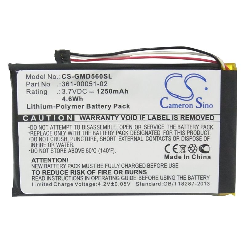 Li-polymer Battery Fits Garmin, Dezl 560lmt, Dezl 560lt, Dezl 650lm 3.7v, 1250mah GPS & Navigator Cameron Sino Technology Limited