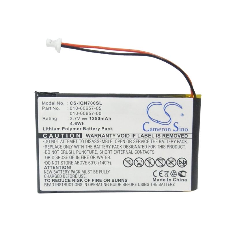 Li-Polymer Battery fits Garmin, Nuvi 700 (2 Wires) 3.7V, 1250mAh GPS & Navigator Cameron Sino Technology Limited