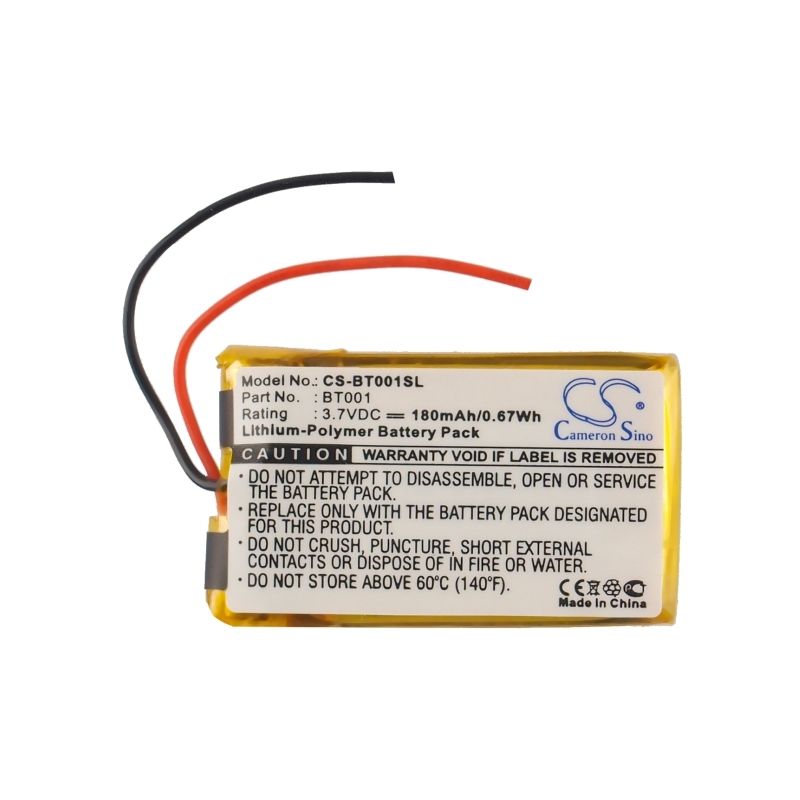 Li-Polymer Battery fits Globalsat,1, Bt-001, Bt-001 Bluetooth Gps 3.7V, 180mAh GPS & Navigator Cameron Sino Technology Limited