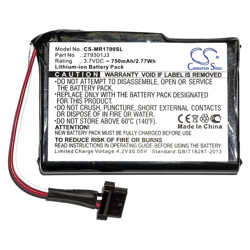 Li-ion Battery Fits Magellan, Roadmate 1700 3.7v, 750mah GPS & Navigator Cameron Sino Technology Limited