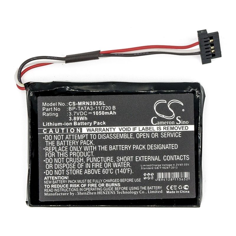 Li-ion Battery Fits Magellan, Roadmate N393m-4300, Roadmate N393m-5000, Mio 3.7v, 1050mah GPS & Navigator Cameron Sino Technology Limited