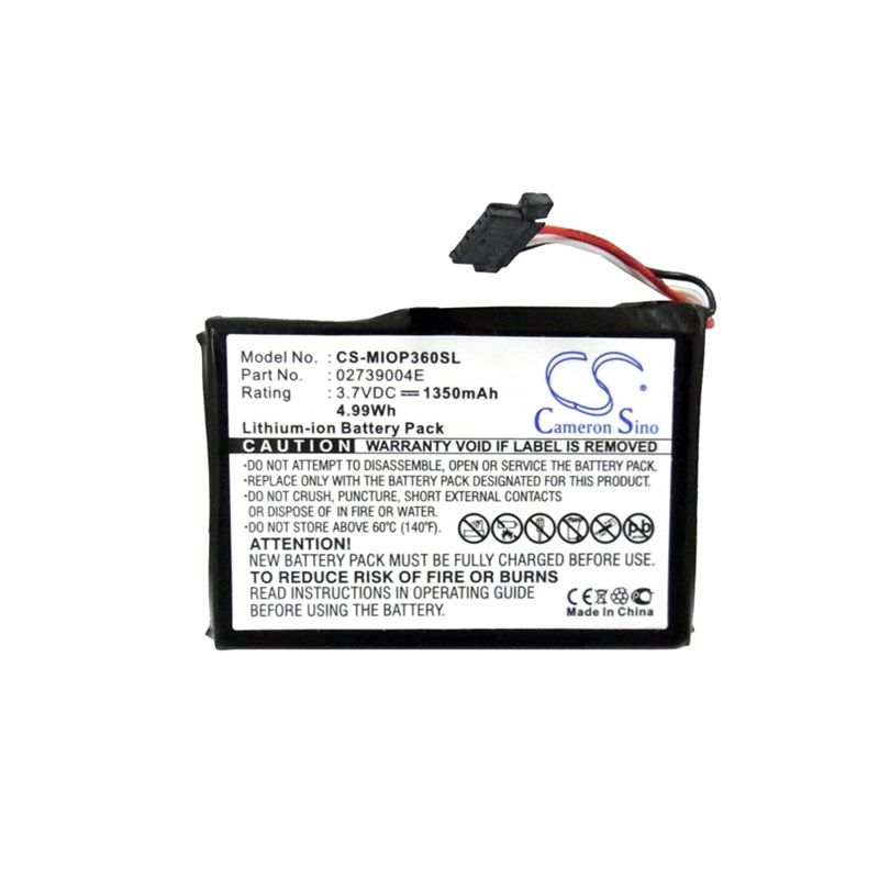 Li-ion Battery fits Micromaxx, Mm95242, Mitac, Mio P360 3.7V, 1350mAh GPS & Navigator Cameron Sino Technology Limited
