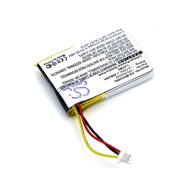 Li-Polymer Battery fits Mio, Mivue 338, Mivue 358p, Mivue 366 3.7V, 450mAh Dashcam Cameron Sino Technology Limited